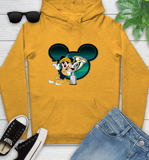 NHL Nashville Predators Stanley Cup Mickey Mouse Disney Hockey T Shirt Youth Hoodie 3