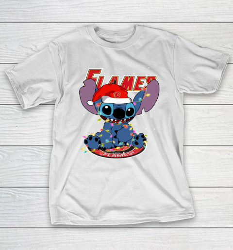 Calgary Flames NHL Hockey noel stitch Christmas T-Shirt