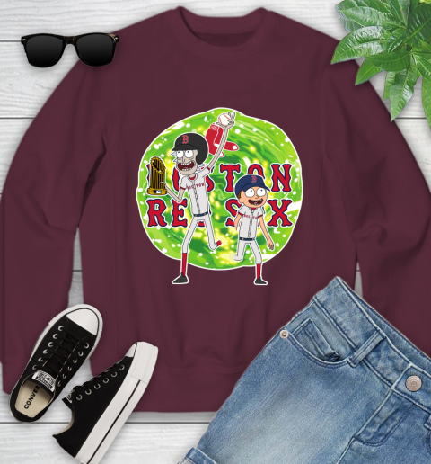 MLB Boston Red Sox Rick And Morty Commissioner's Trophy Baseball Sports Youth Sweatshirt 5