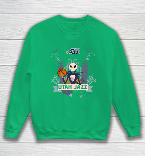 NBA Utah Jazz Basketball Jack Skellington Halloween Sweatshirt 5
