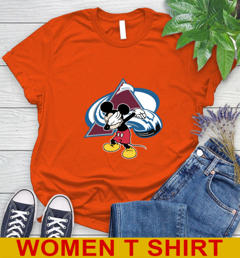 Colorado Avalanche NHL Hockey Dabbing Mickey Disney Sports Women's T-Shirt 4