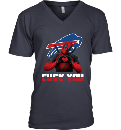NFL Buffalo Bills Deadpool Love You Fuck You Football Sports qI7SGnpWNO4 v neck unisex 8 95 151514 front navy