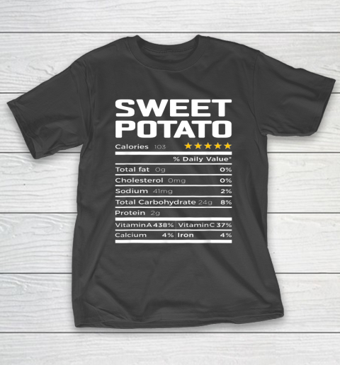 Sweet Potato Nutrition Facts Thanksgiving Christmas Food T-Shirt