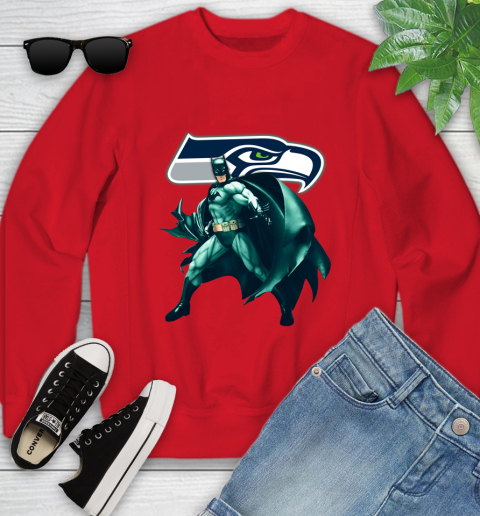 NFL Batman Football Sports Seattle Seahawks Youth Sweatshirt 9