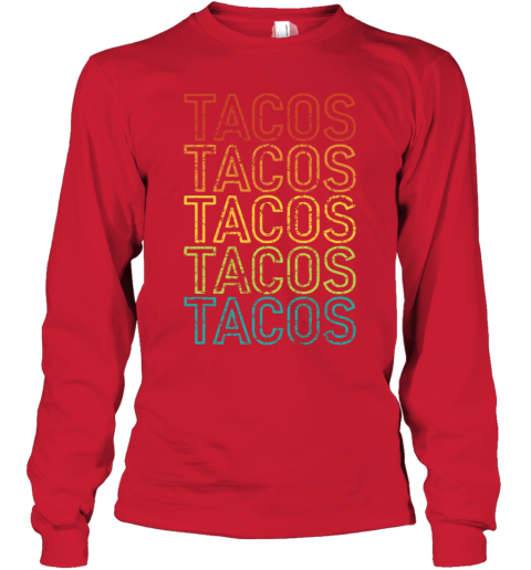 ruqr vintage mexicantacos youth long sleeve 50 front red