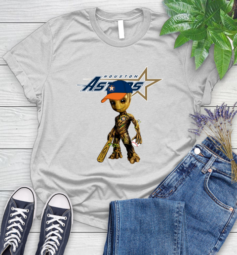 MLB Houston Astros Groot Guardians Of The Galaxy Baseball Women's T-Shirt