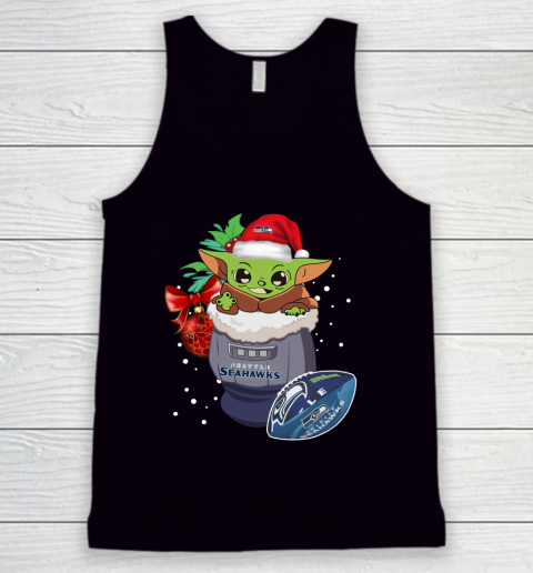 Seattle Seahawks Christmas Baby Yoda Star Wars Funny Happy NFL Tank Top