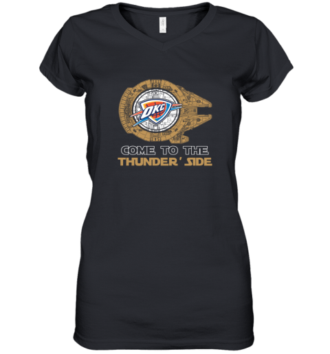 NBA Come To The Oklahoma City Thunder Star Wars Basketball Sports Women's V-Neck T-Shirt