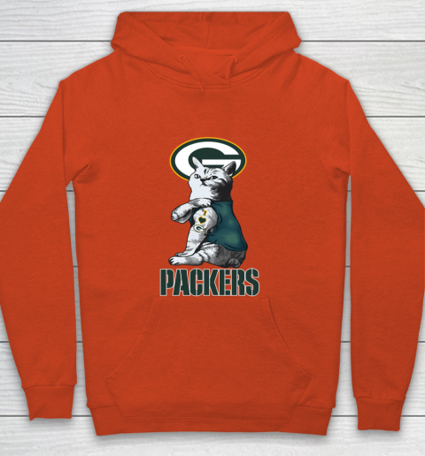 NFL Football My Cat Loves Green Bay Packers Youth Hoodie 3