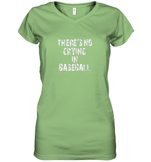 myjp there39 s no crying in baseball women v neck t shirt 39 front lime
