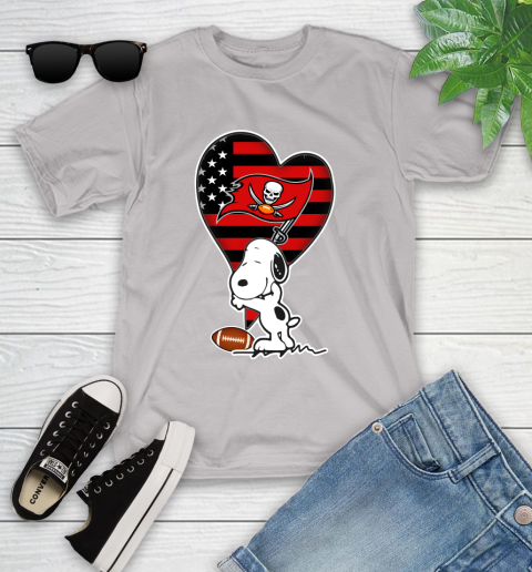 Tampa Bay Buccaneers NFL Football The Peanuts Movie Adorable Snoopy Youth T-Shirt 12