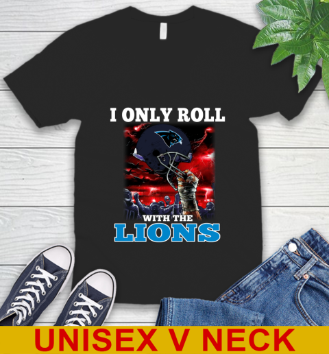 Carolina Panthers NFL Football I Only Roll With My Team Sports V-Neck T-Shirt