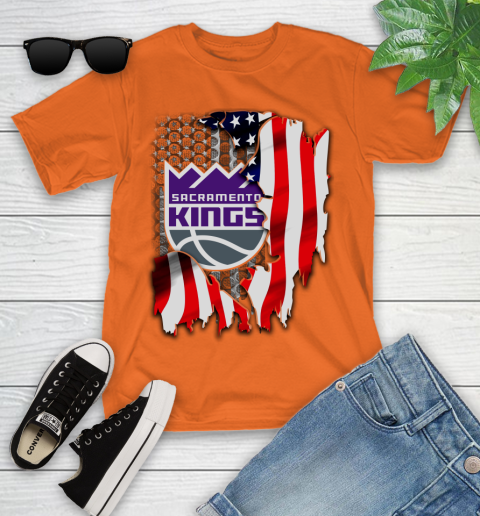 Sacramento Kings NBA Basketball American Flag Youth T-Shirt 9