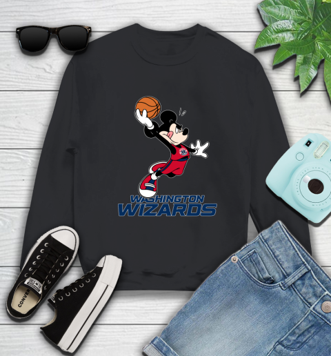 NBA Basketball Washington Wizards Cheerful Mickey Mouse Shirt Sweatshirt