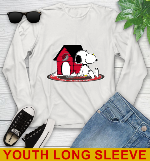 NBA Basketball Portland Trail Blazers Snoopy The Peanuts Movie Shirt Youth Long Sleeve 12