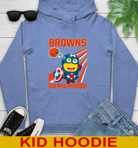 NFL Football Cleveland Browns Captain America Marvel Avengers Minion Shirt Youth Hoodie 12