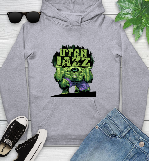Utah Jazz NBA Basketball Incredible Hulk Marvel Avengers Sports Youth Hoodie 6