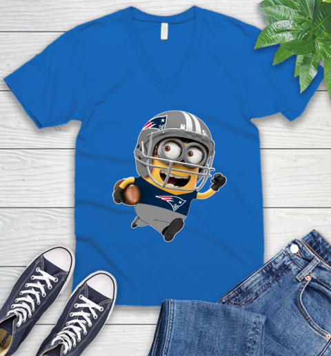 NFL New England Patriots Minions Disney Football Sports V-Neck T-Shirt 6