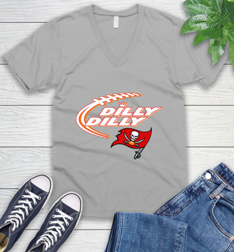 NFL Tampa Bay Buccaneers Dilly Dilly Football Sports V-Neck T-Shirt 4