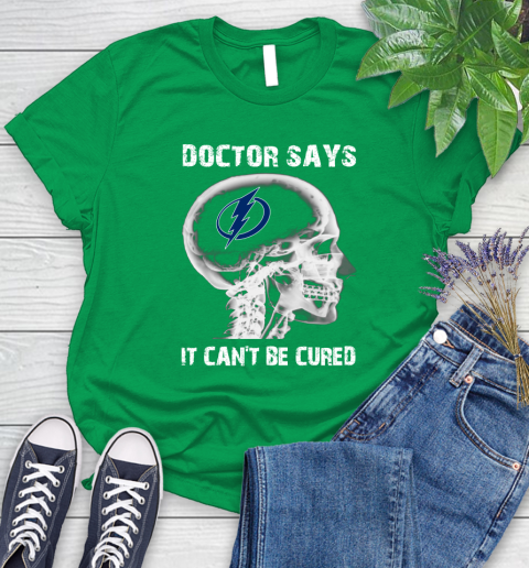 NHL Tampa Bay Lightning Hockey Skull It Can't Be Cured Shirt Women's T-Shirt 7