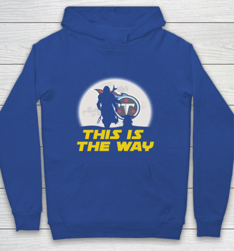 Tennessee Titans NFL Football Star Wars Yoda And Mandalorian This Is The Way Youth Hoodie 6