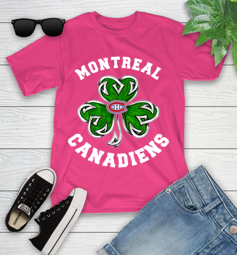 NHL Montreal Canadiens Three Leaf Clover St Patrick's Day Hockey Sports Youth T-Shirt 11