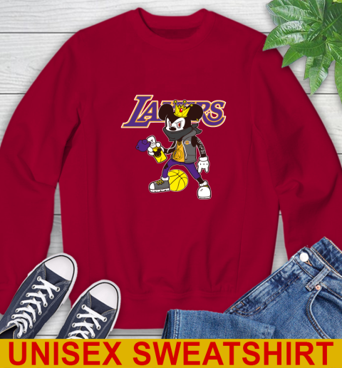 Los Angeles Lakers NBA Basketball Mickey Peace Sign Sports Sweatshirt 7