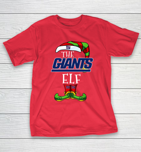 New York Giants Christmas ELF Funny NFL T-Shirt 9
