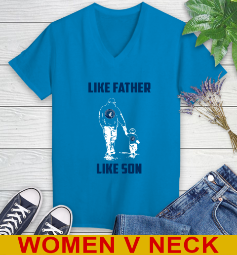 Minnesota Timberwolves NBA Basketball Like Father Like Son Sports Women's V-Neck T-Shirt 7
