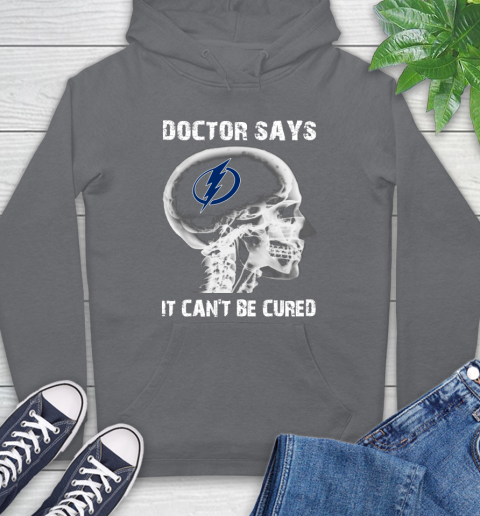 NHL Tampa Bay Lightning Hockey Skull It Can't Be Cured Shirt Hoodie 7