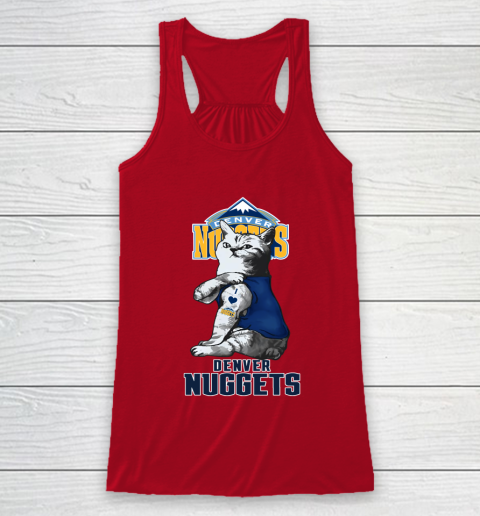 NBA Basketball My Cat Loves Denver Nuggets Racerback Tank 5 NBA Basketball My Cat Loves Denver Nuggets Racerback Tank - Image 5
