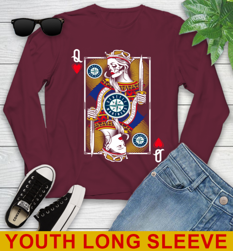 MLB Baseball Seattle Mariners The Queen Of Hearts Card Shirt Youth Long Sleeve 6
