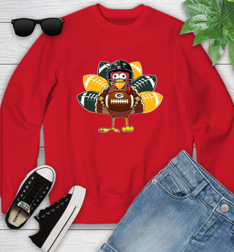 Green Bay Packers Turkey Thanksgiving Day Youth Sweatshirt 9