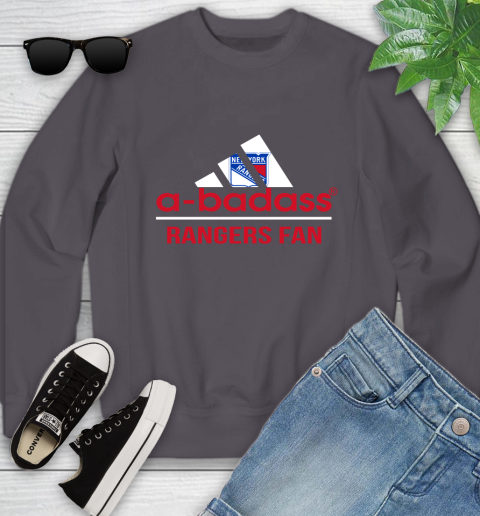 NHL A Badass New York Rangers Fan Adidas Hockey Sports Youth Sweatshirt 5