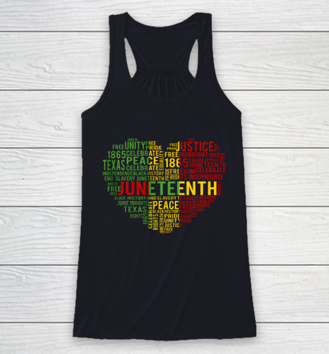 Juneteenth Heart Black History Afro American African Freedom Racerback Tank 7
