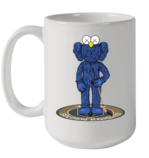 NHL Hockey Vegas Golden Knights Kaws Bff Blue Figure Shirt Ceramic Mug 15oz