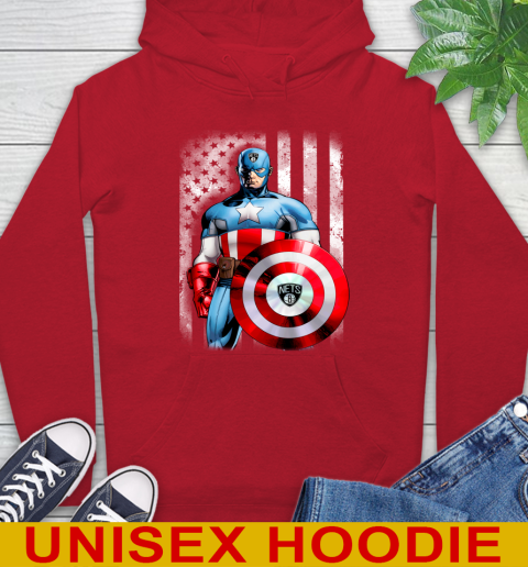 Brooklyn Nets NBA Basketball Captain America Marvel Avengers American Flag Shirt Hoodie 10