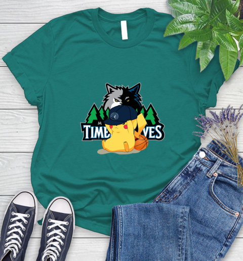 NBA Pikachu Basketball Sports Minnesota Timberwolves Women's T-Shirt 12
