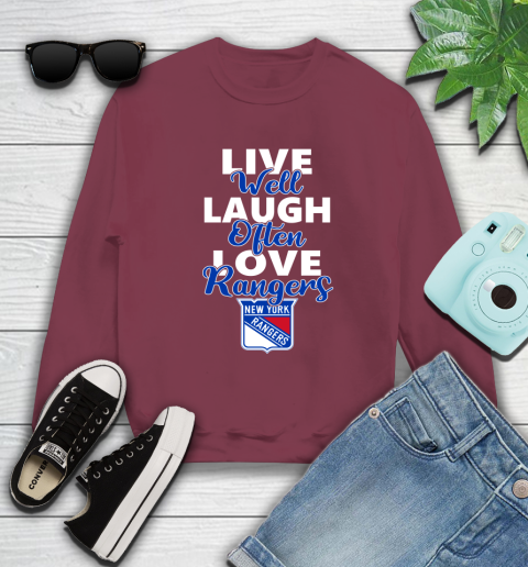 NHL Hockey New York Rangers Live Well Laugh Often Love Shirt Sweatshirt 5