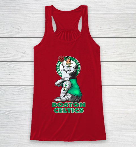 NBA Basketball My Cat Loves Boston Celtics Racerback Tank 4
