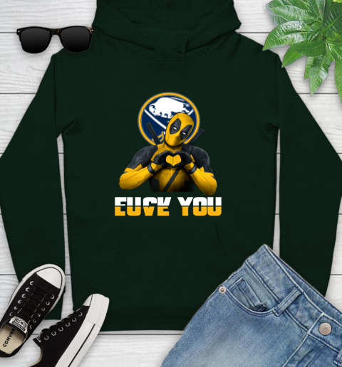NHL Buffalo Sabres Deadpool Love You Fuck You Hockey Sports Youth Hoodie 14