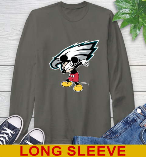 Philadelphia Eagles NFL Football Dabbing Mickey Disney Sports Long Sleeve T-Shirt 8