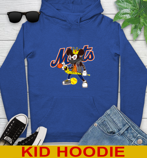 New York Mets MLB Baseball Mickey Peace Sign Sports Youth Hoodie 10