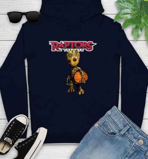Toronto Raptors NBA Basketball Groot Marvel Guardians Of The Galaxy Youth Hoodie 4