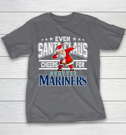 EveSeattle Mariners Even Santa Claus Cheers For Christmas MLB Youth T-Shirt 5