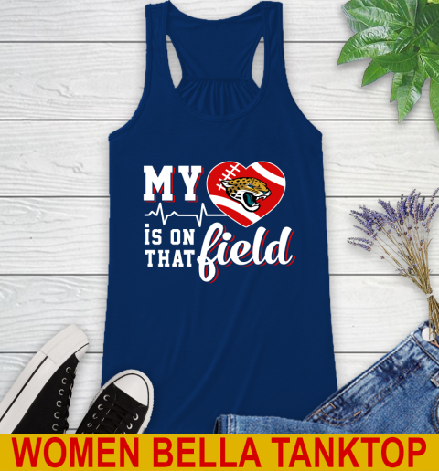 NFL My Heart Is On That Field Football Sports Jacksonville Jaguars Racerback Tank 7