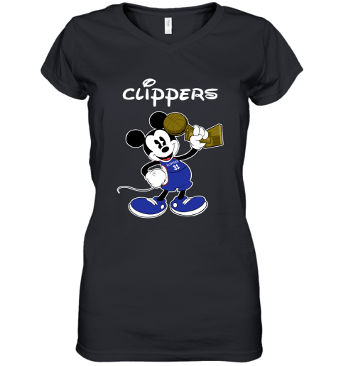 Mickey Los Angeles Clippers Women's V-Neck T-Shirt
