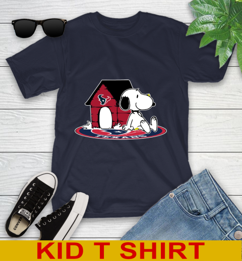 NFL Football Houston Texans Snoopy The Peanuts Movie Shirt Youth T-Shirt 3