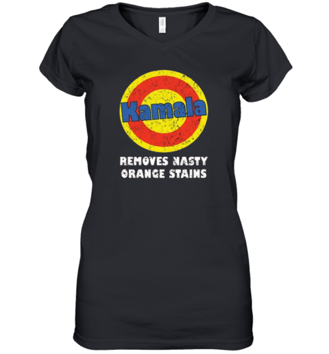Ryan Reynolds Kamala Shirt Kamala Removes Nasty Orange Stains Women's V-Neck T-Shirt