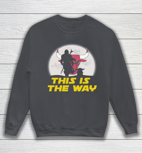Chicago Bulls NBA Basketball Star Wars Yoda And Mandalorian This Is The Way Sweatshirt 4